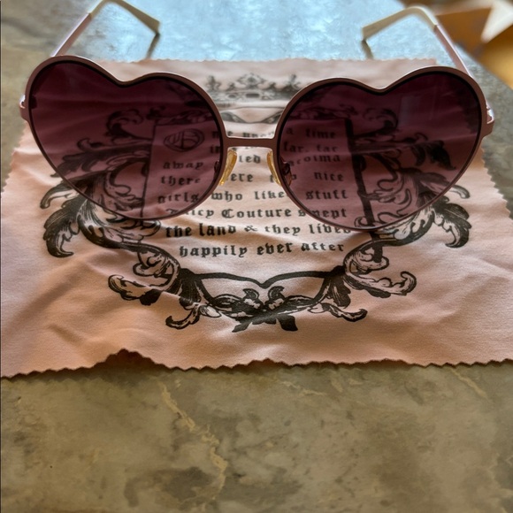 Pink Heart Sunglasses with Case